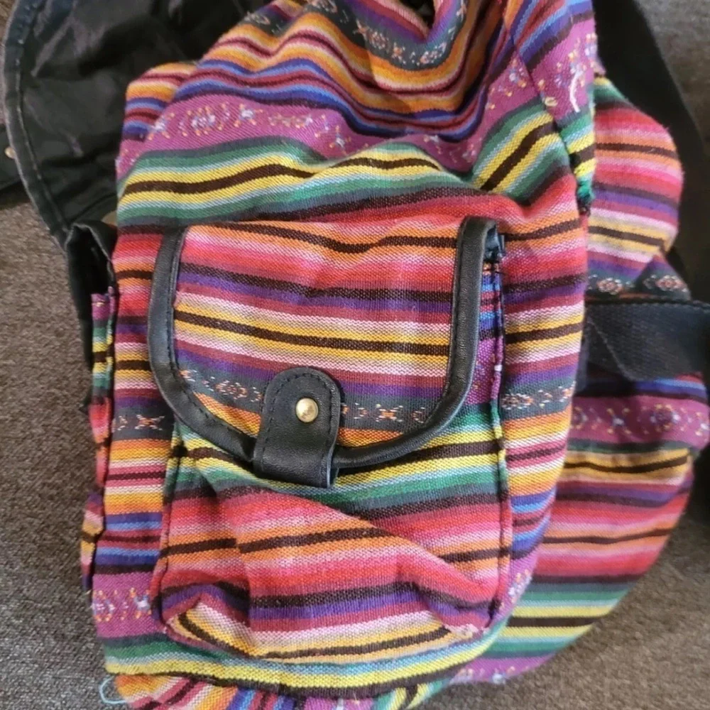 Colorful Striped Backpack